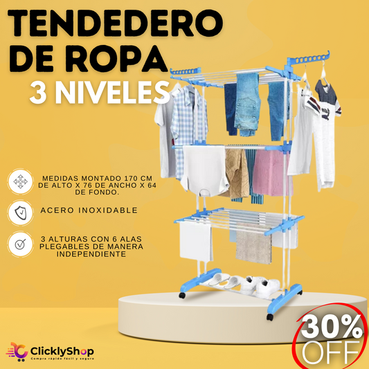 Tendedero De Ropa 3 Niveles